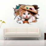 Pug Carlino Dog with Hunger 3D Wall Decal Vinyl Sticker