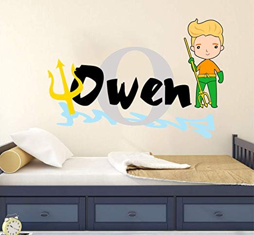 Baby Aqua-Man Custom Name Wall Decal Vinyl Sticker