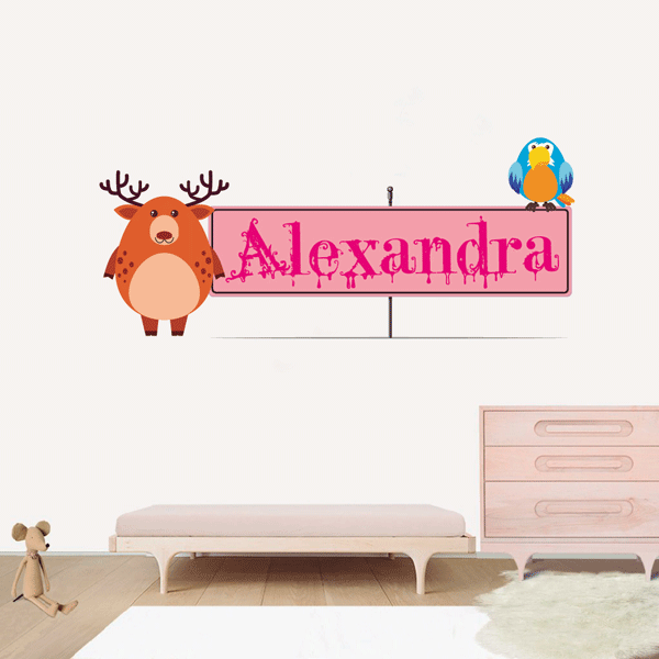 Deer and Bird Wall Decals Nursery, Stickers Decoration, baby boy &#038; Girls