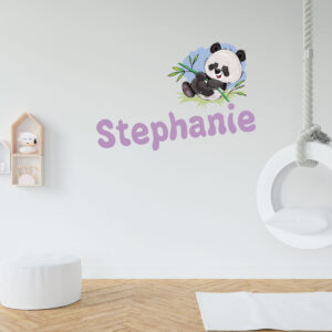 Personalized Name Panda Bear Nursery Wall Decal Vinyl Sticker