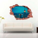 Landscape City 3D Art Wall Decal Vinyl Sticker