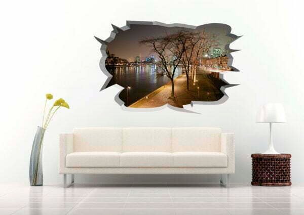 Park in Front of The Lake 3D Art Wall Decal Vinyl Sticker