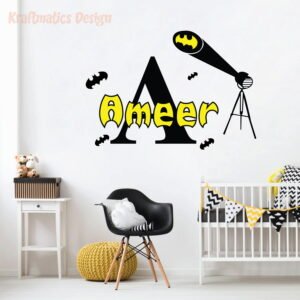 Batman Signal Superhero Name &#038; Initial Wall Decals Vinyl Sticker