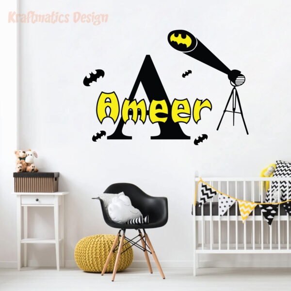 Batman Signal Superhero Name &#038; Initial Wall Decals Vinyl Sticker