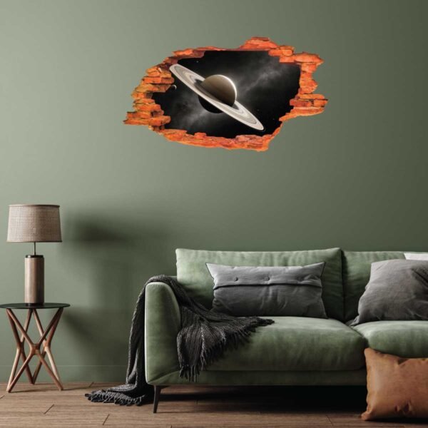 Saturn Planet 3D Art Wall Decal Vinyl Sticker