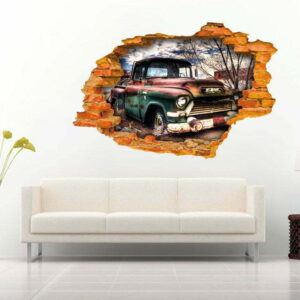 Abandoned Truck 3D Art Wall Decal Vinyl sticker