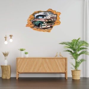 Abandoned Truck 3D Art Wall Decal Vinyl sticker