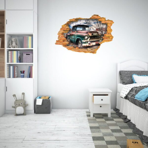 Abandoned Truck 3D Art Wall Decal Vinyl sticker