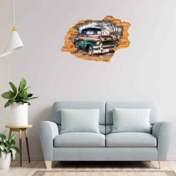 Abandoned Truck 3D Art Wall Decal Vinyl sticker