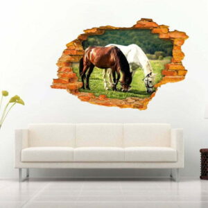 3D Horse in The Field Art Wall Decals Nursery, Stickers, Decoration