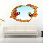 Parakeet 3D Art Wall Decal Vinyl Sticker