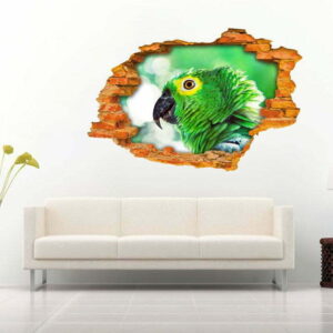 Parakeet 3D Art Wall Decal Vinyl Sticker