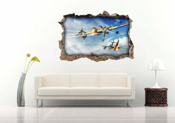3D Combat Aircraft Art Wall Decals Nursery, Stickers, Decoration