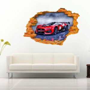 Sportscar 3D Art Wall Decal Vinyl Sticker
