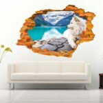 Wild Life in The Window 3D Art Wall Decal Vinyl Sticker