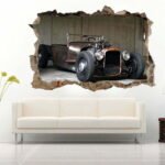 Old Beetle Car 3D Wall Decal Vinyl Sticker