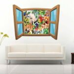 Colorful Bird 3D Art Wall Decal Vinyl Sticker
