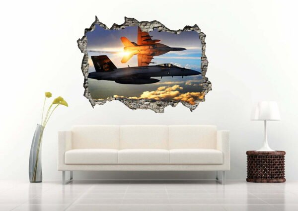 Combat Over The Sky  3D Art Wall Decal Vinyl Sticker