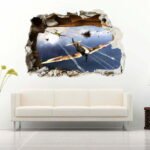 Aircraft Fighting 3D Art Wall Decal Vinyl Sticker