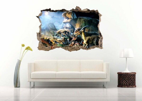 Dinosaurs 3D Art Wall Decal Vinyl Sticker
