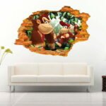 Diddy and Donkey in The Jungle 3D Wall Decal Vinyl Sticker