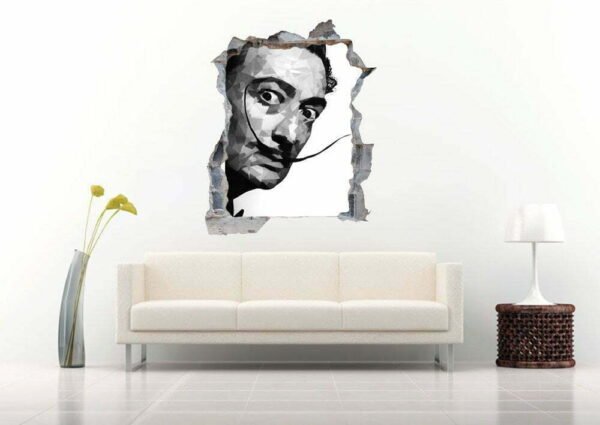 Person with Big Mustache 3D Art Wall Decal Vinyl Sticker