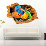 Leopard Asleep 3D Art Wall Decal Vinyl Sticker