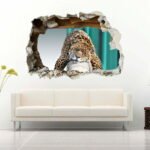 Lions of The Jungle Running 3D Art Wall Decal Vinyl Sticker