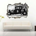 Old Cart Hidden 3D Art Wall Decal Sticker Vinyl Sticker