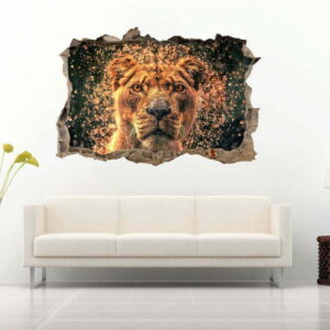 Lion Animated 3D Wall Decal Vinyl Sticker