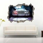 Sport Cart at Sunset 3D Art Wall Decal Vinyl Sticker