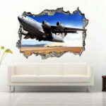 Aircraft in War 3D Art Wall Decal Vinyl Sticker