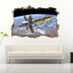 Futuristic City View 3D Art Wall Decals Vinyl Sticker