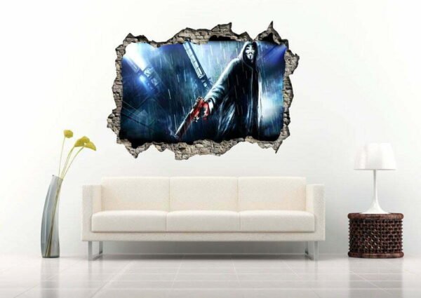 Anonymous with a Gun 3D Art Wall Decal Vinyl Sticker