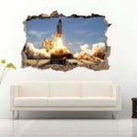 Astronaut Watching the Earth 3D Art Wall Decal Vinyl Sticker