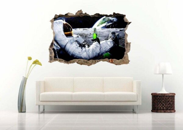 Astronaut Watching the Earth 3D Art Wall Decal Vinyl Sticker