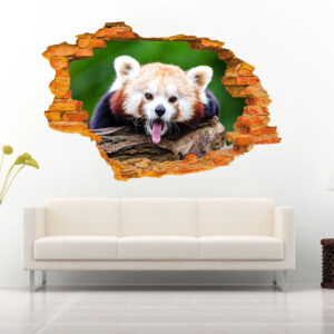 Red Panda Bea 3D Art Wall Decal Vinyl Sticker