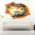 Astronaut Watching the Earth 3D Art Wall Decal Vinyl Sticker