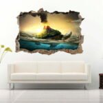 Dolphins Strolling in The Ocean 3D Wall Decals Vinyl Sticker