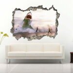 Turtle in The Ocean 3D Wall Decal Vinyl Sticker