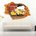 Old Cart in The Forest at a Gas Station 3D Wall Decal Sticker