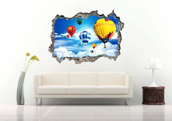 Hot Balloons 3D Art Wall Decal Vinyl Sticker