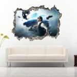 Stranded Boat 3D Art Wall Decals Vinyl Sticker