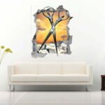 Mountain and Sea View 3D Art Wall Decals Vinyl Sticker