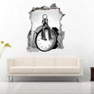 Person Time Clock 3D Art Wall Decal Vinyl Sticker