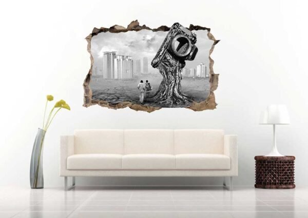 Tree Person and Camera 3D Art Wall Decal Vinyl Sticker
