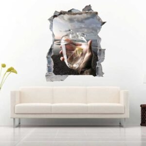Crystal Heart and Sea 3D Art Wall Decal Vinyl Sticker