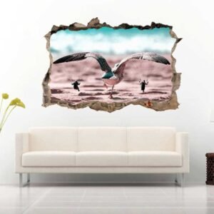Bird in the Sand 3D Art Wall Decal Vinyl Sticker