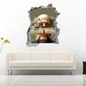 Split Person Bust 3D Art Wall Decal Vinyl Sticker