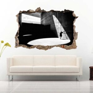 Girl Hiding in a Place Place 3D Art Wall Decal Vinyl Sticker